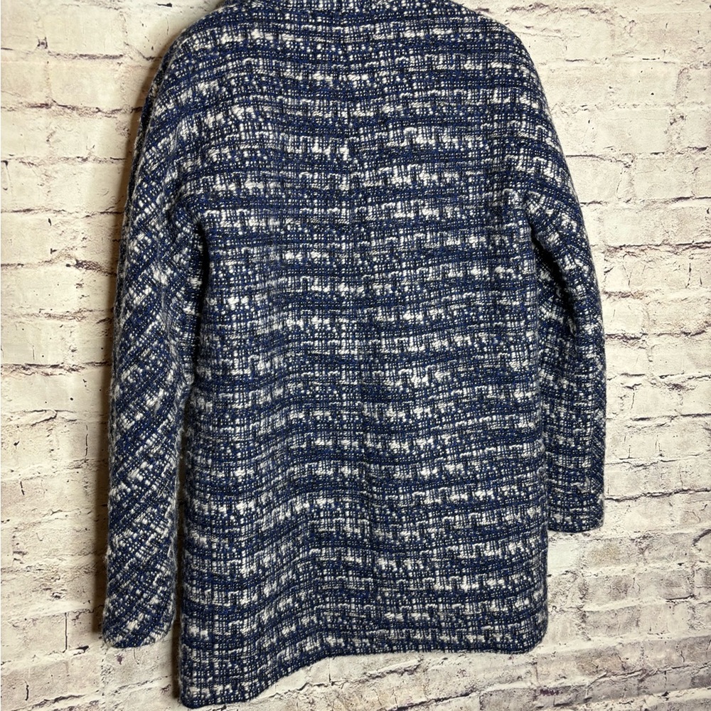 Size 4 JCREW city coat blue tweed style - Picture 9 of 10